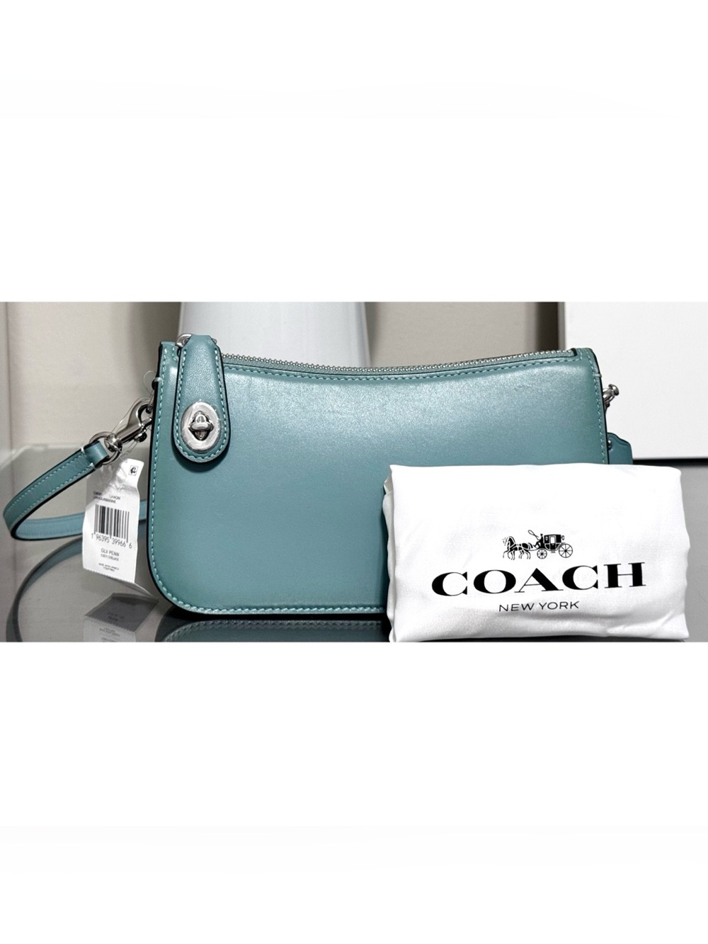 COACH Penn Shoulder Bag, AQUAMARINE/SILVER - Picture 2 of 11